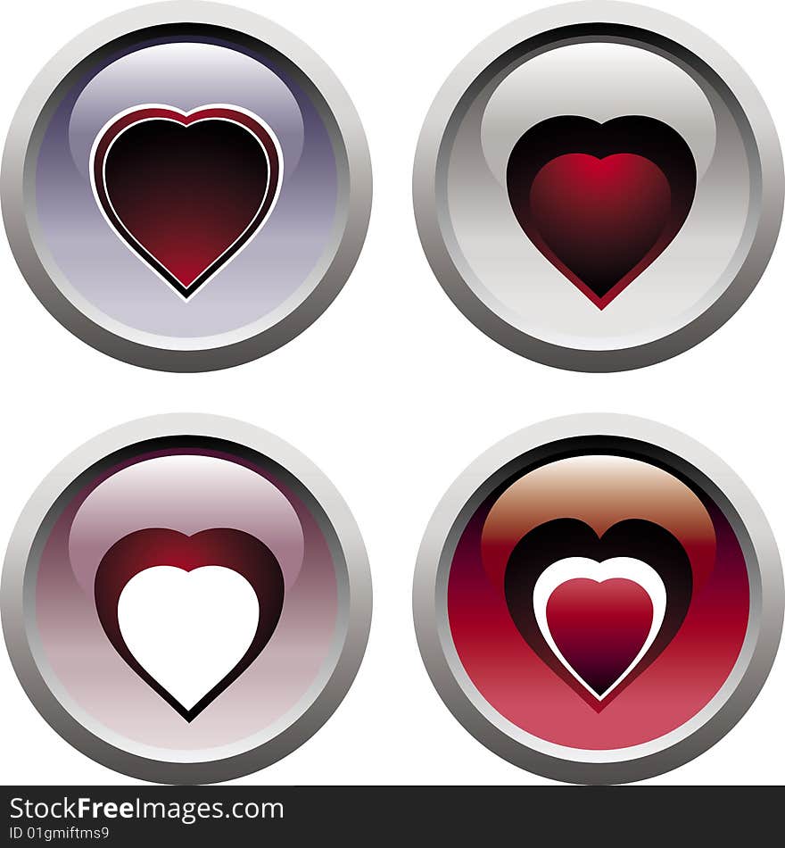 Set heart icons.
vector illustration.