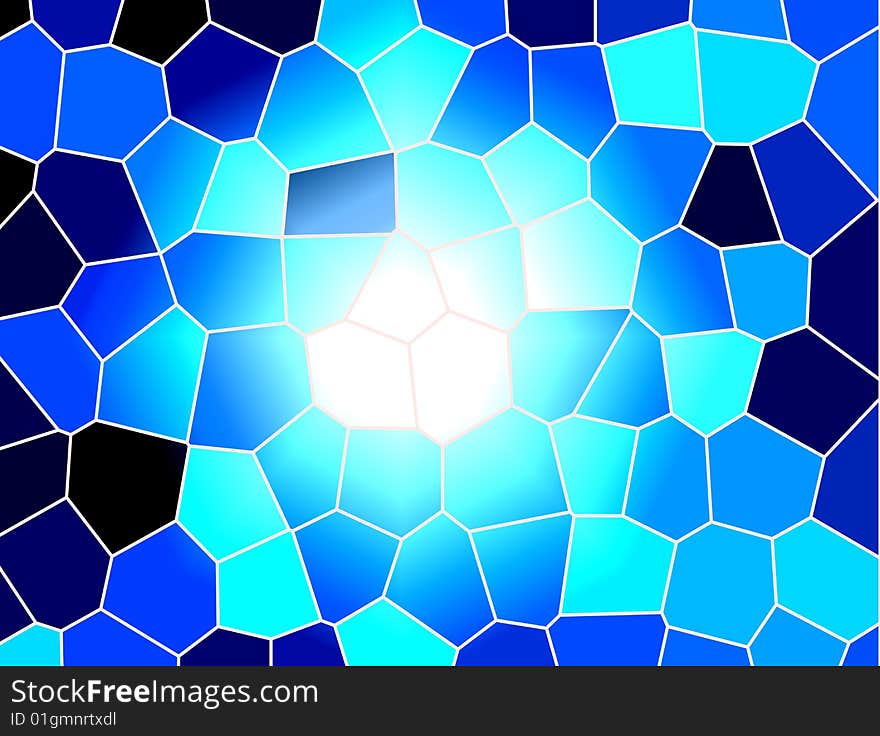 Blue shapes with light effects