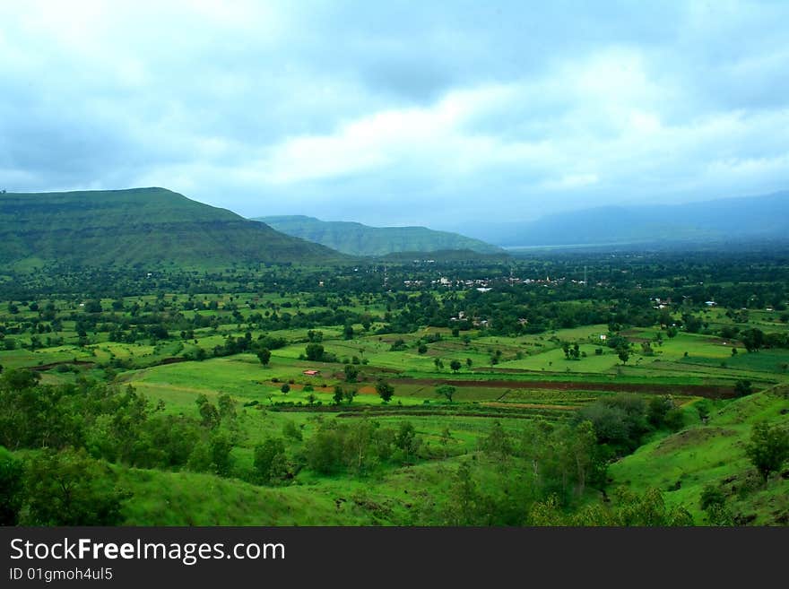 Dramatic Satara village landscape