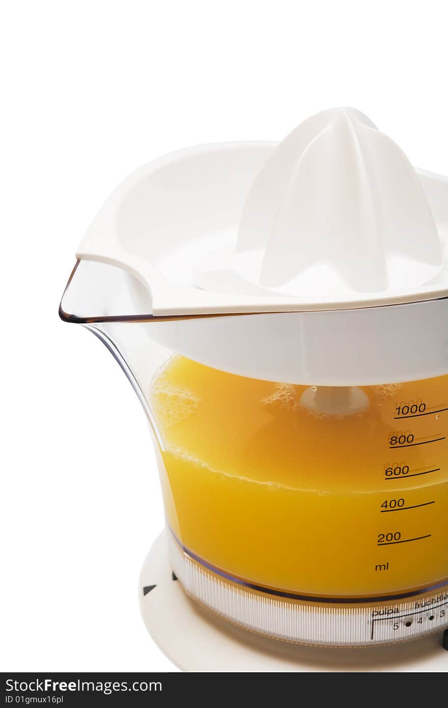 Modern juice extractor on a white background