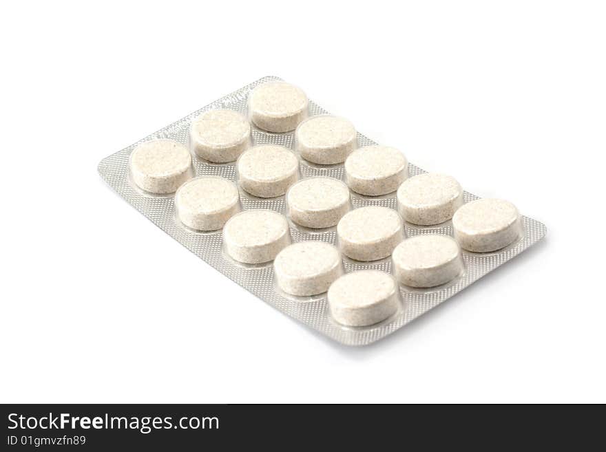 Packing the tablets, insulated on white background. Packing the tablets, insulated on white background