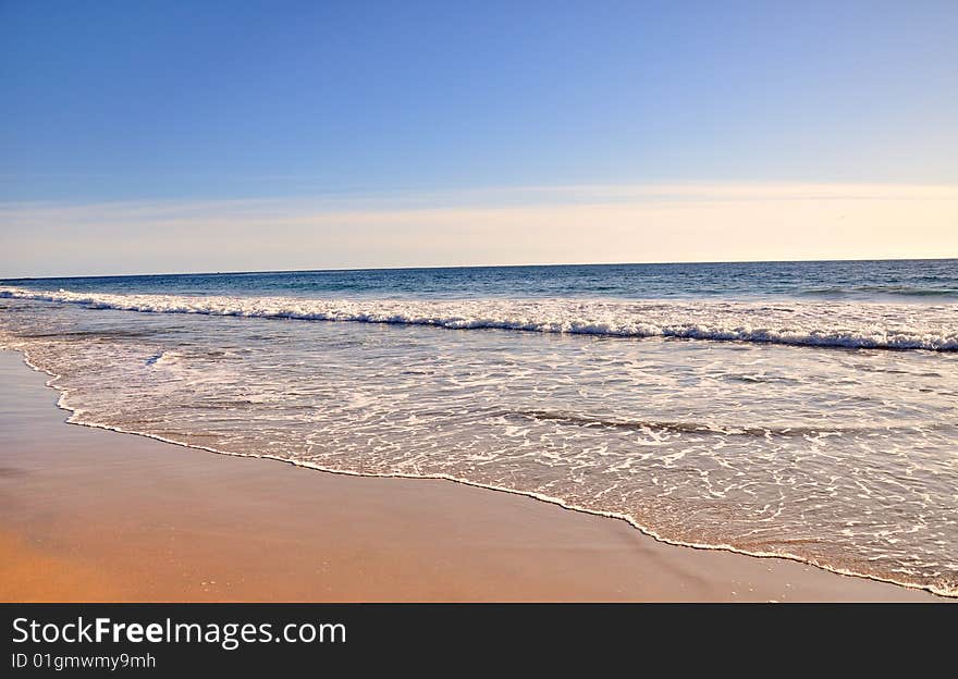 A beach in the afternoon