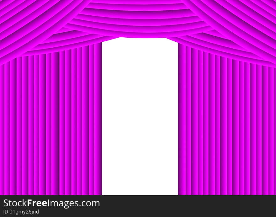 curtain drapes in white background