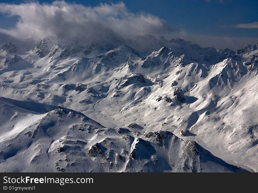 Ski rest in the Alpes. Skiing