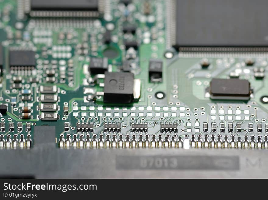 Circuit board close up shot