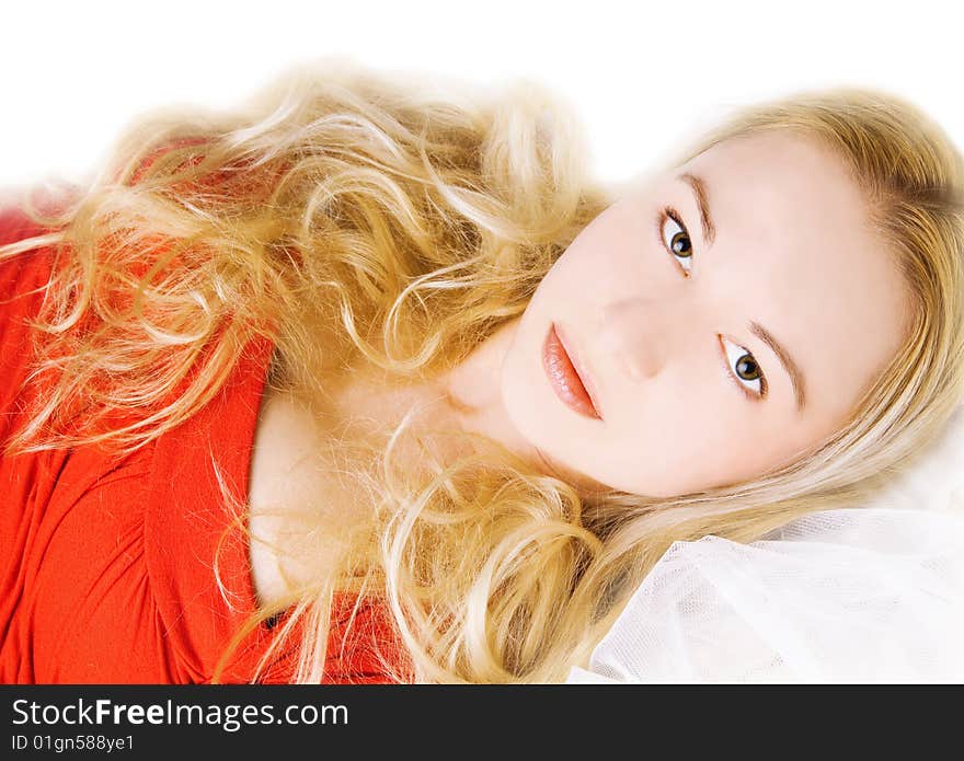 Beautiful Woman Lying On Bed