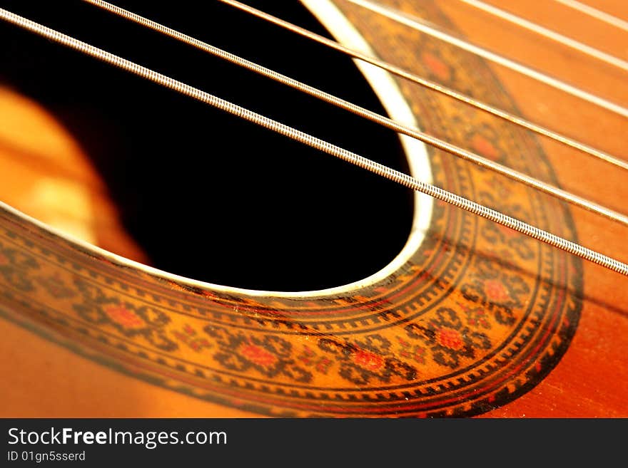 Robes guitar background with bright effects. photo image