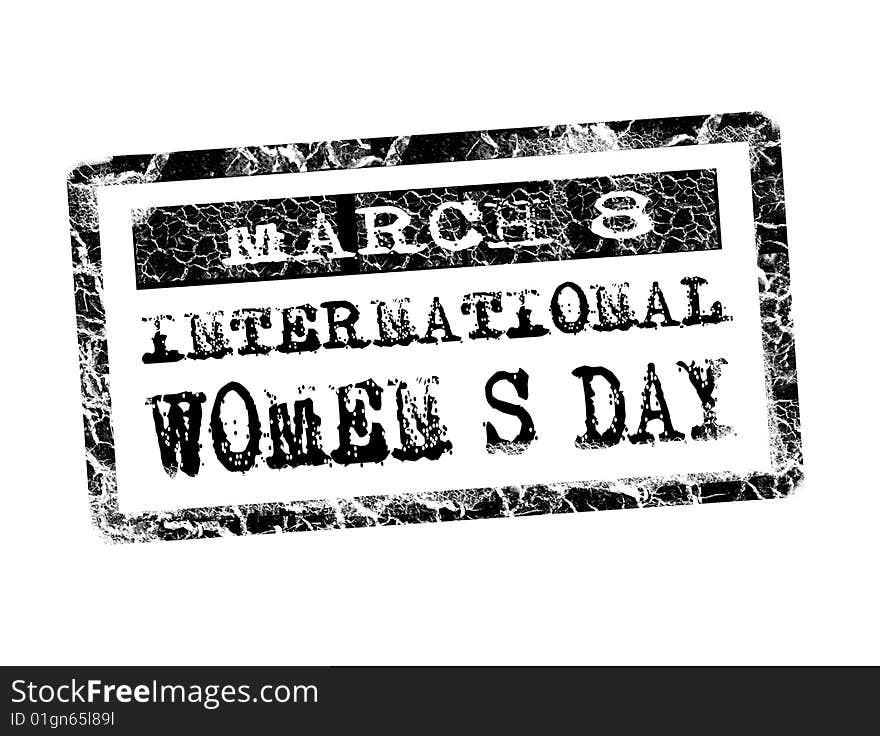 International women day. black stamp on white background. International women day. black stamp on white background