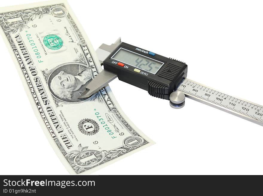 Measurement of thickness of dollar