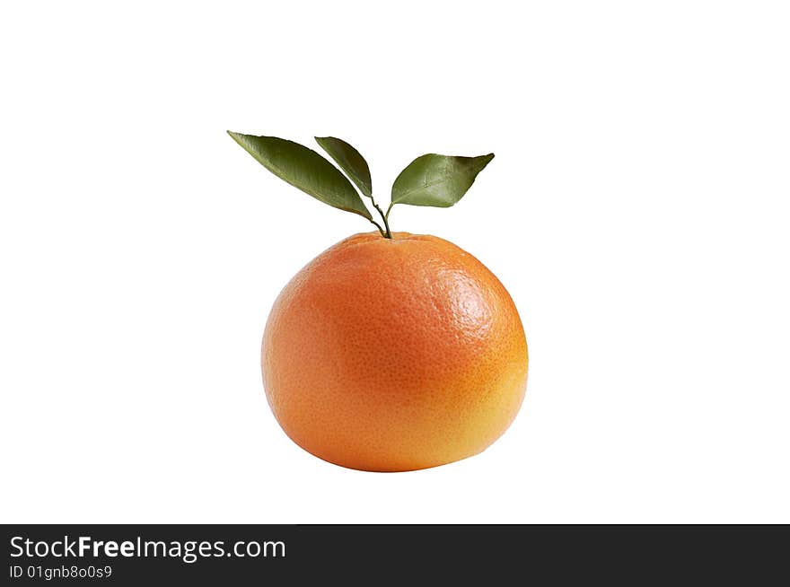 Ripe orange and green leaves  isolated on a white background. Ripe orange and green leaves  isolated on a white background.