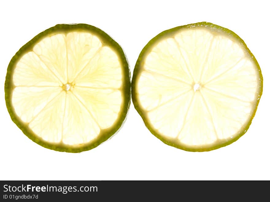 Green lime isolated on a white. Green lime isolated on a white