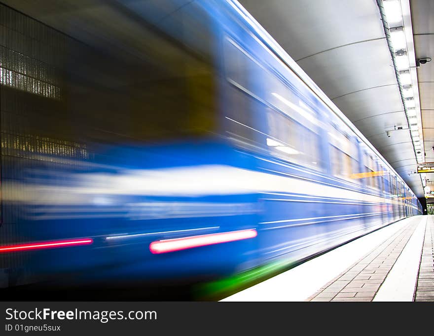 Fast train passing by. motion blur. Fast train passing by. motion blur