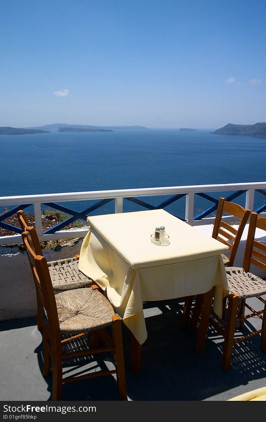 Open air restaurant on sea coast