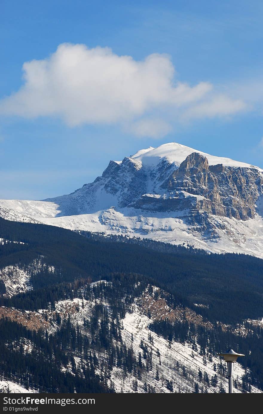 A cloud above moutain in Jasper town, Alberta, Canada. A cloud above moutain in Jasper town, Alberta, Canada