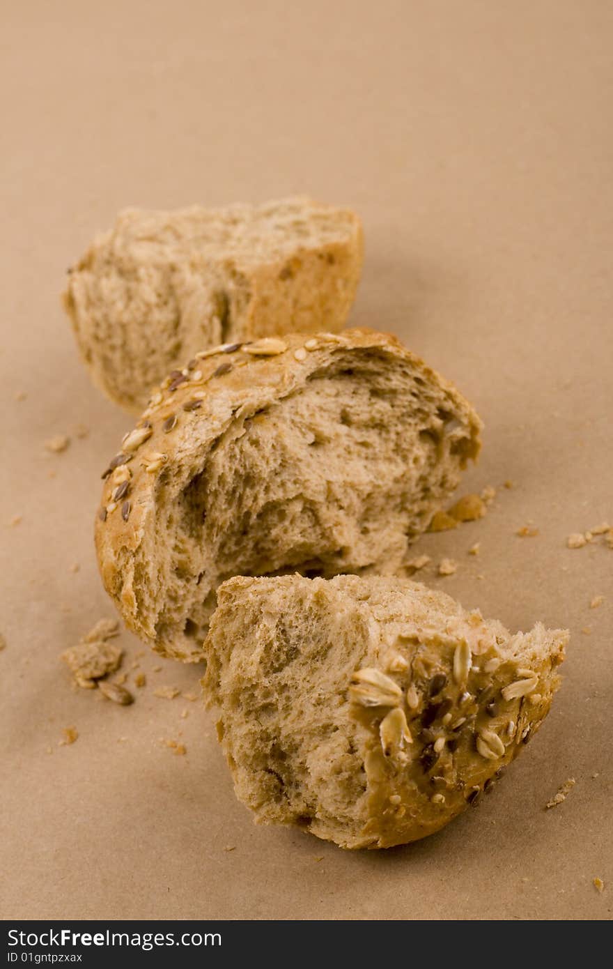 Some fresh baked bread closeup