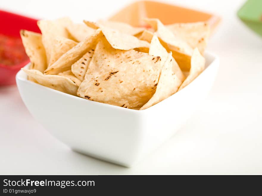 Tortilla Chipsa And Salsa