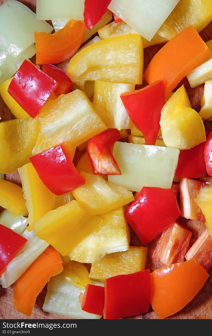 Fresh Peppers ready for cooking