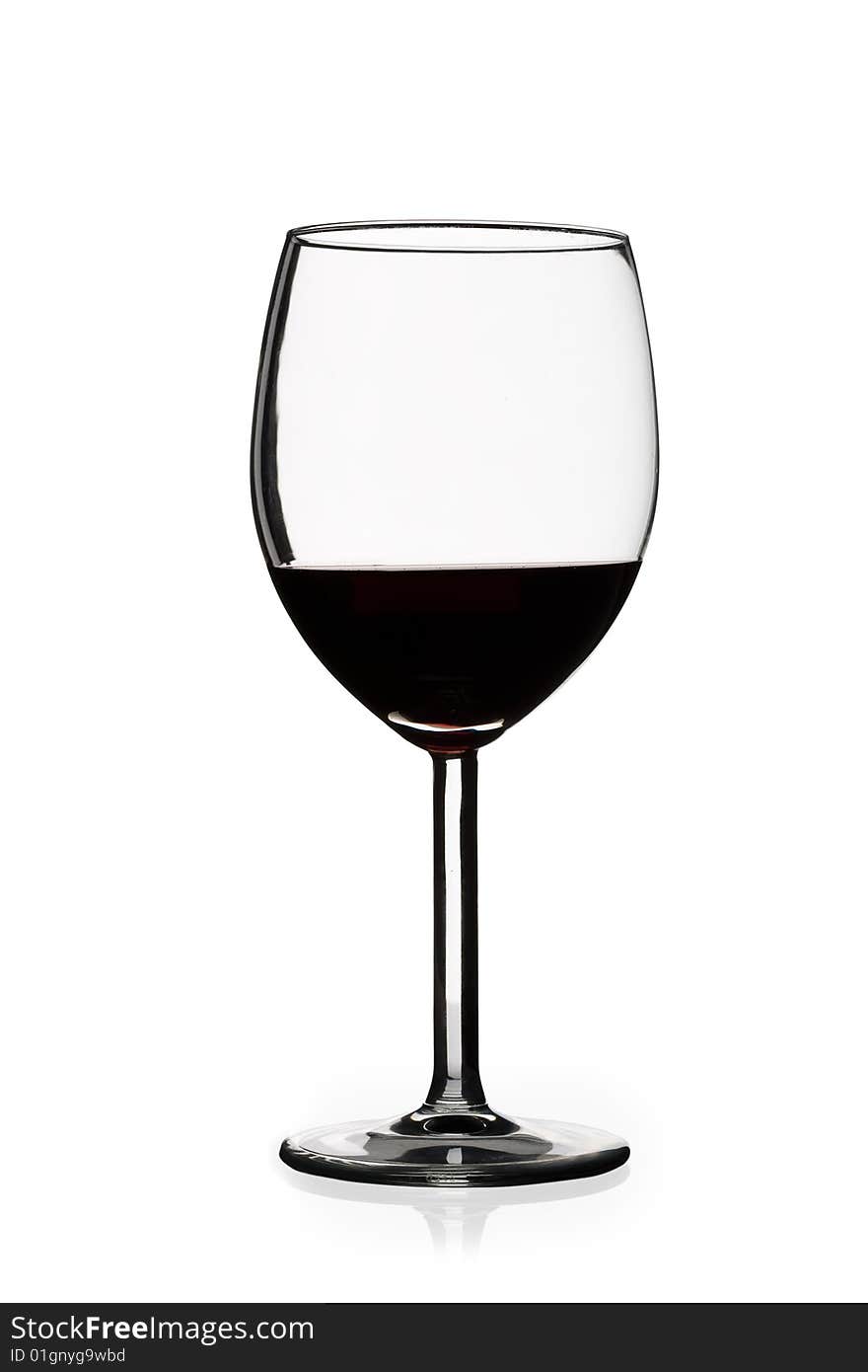 Red wine isolated on white background