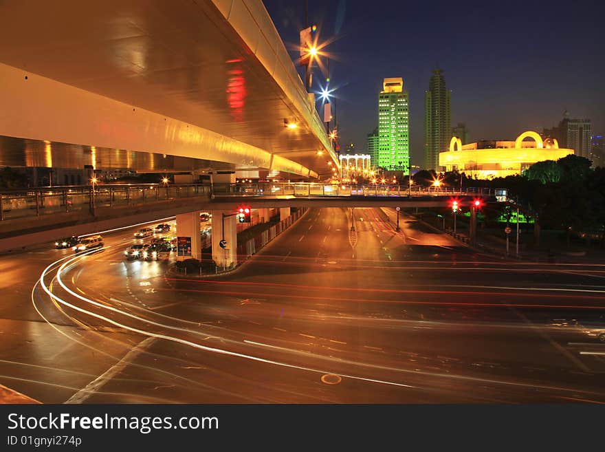 The night view of shanghai china. The night view of shanghai china.