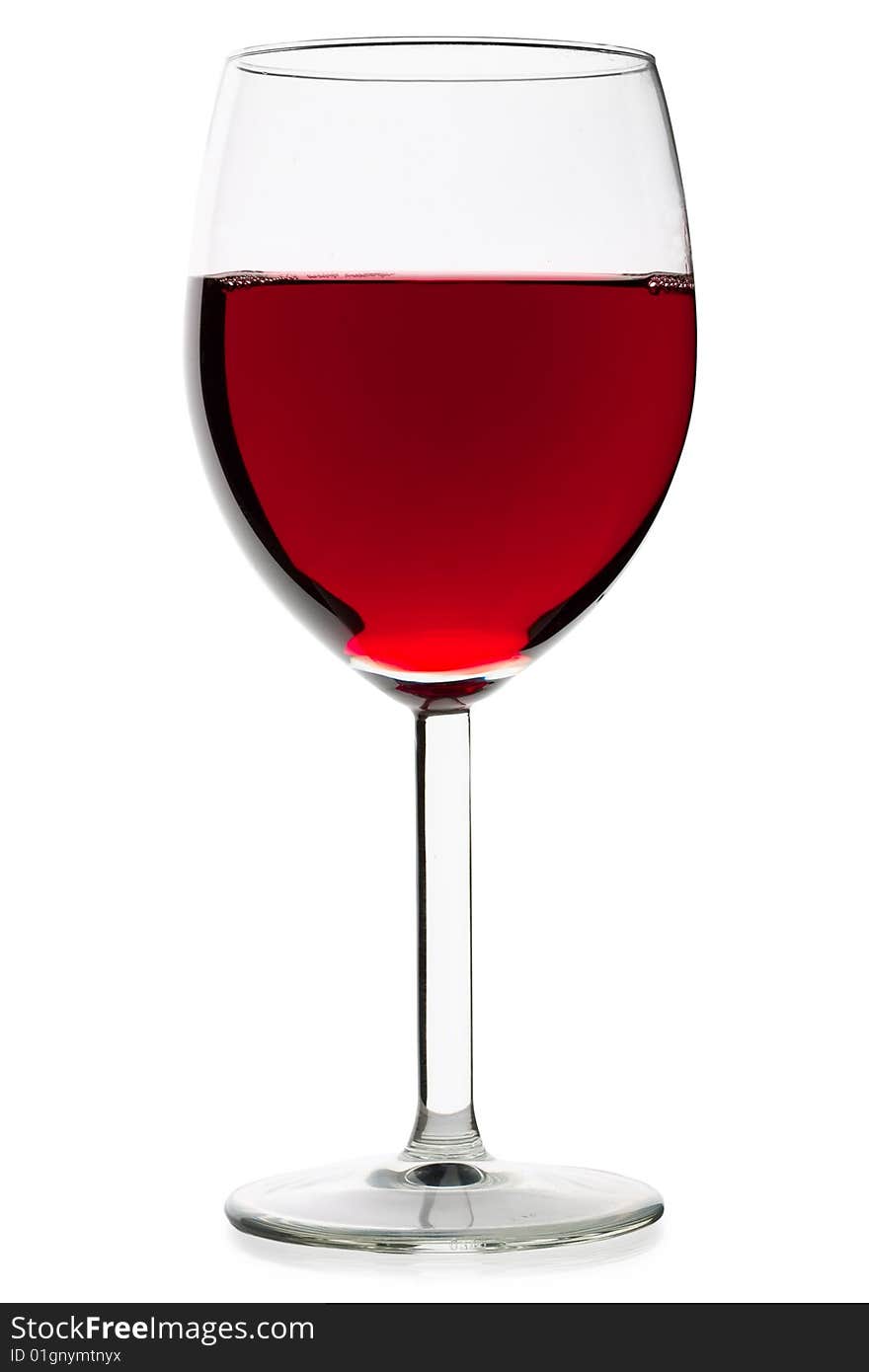 Red wine isolated on white background