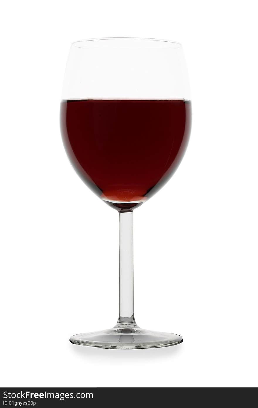 Red wine isolated on white background