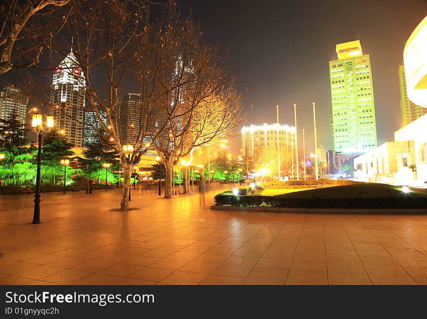 The night view of shanghai china. The night view of shanghai china.