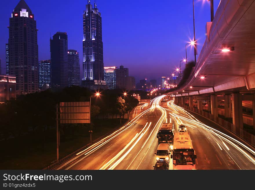 The night view of shanghai china. The night view of shanghai china.