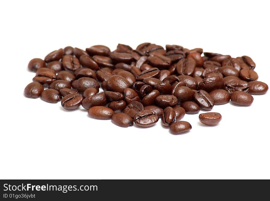 Aroma of coffee beans isolated on a white background. Aroma of coffee beans isolated on a white background.