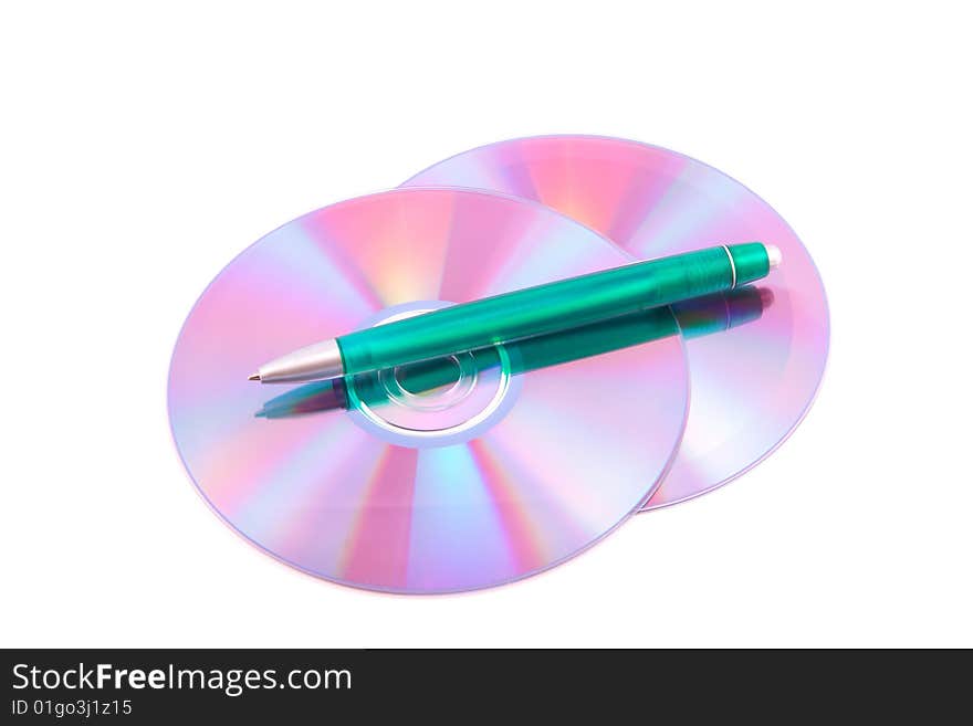 Compact disc on a white background