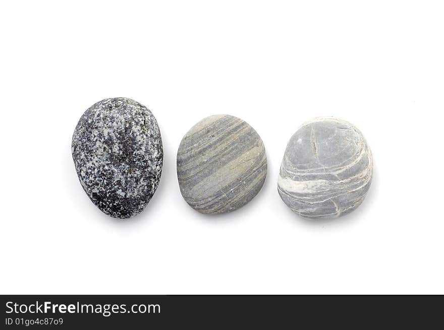 Beautiful colorful nature stones on white