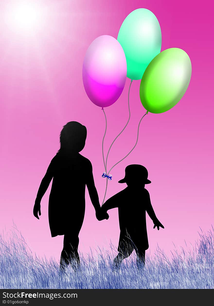 Children with balloons