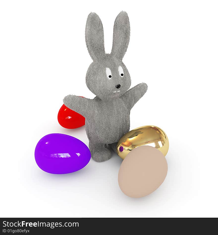 Easter Bunnies Is Among The Eggs