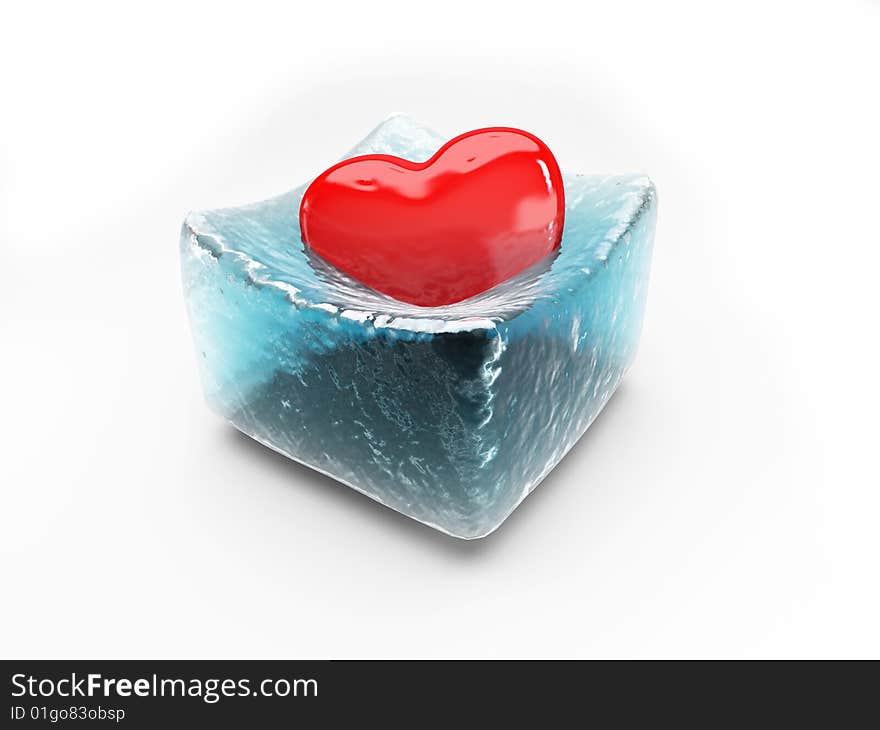 3d the heart is melting the ice