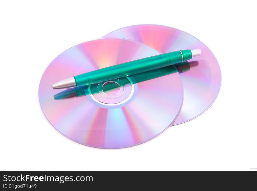 Compact disc on a white background