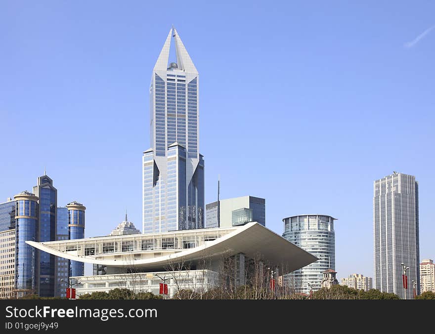 The modern building in shanghai.