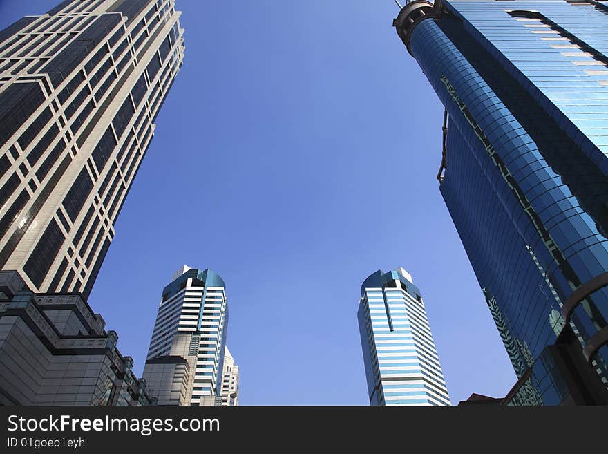 The modern buildings in shanghai.