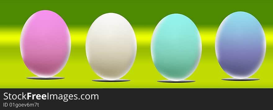 Colors easter eggs in a banner