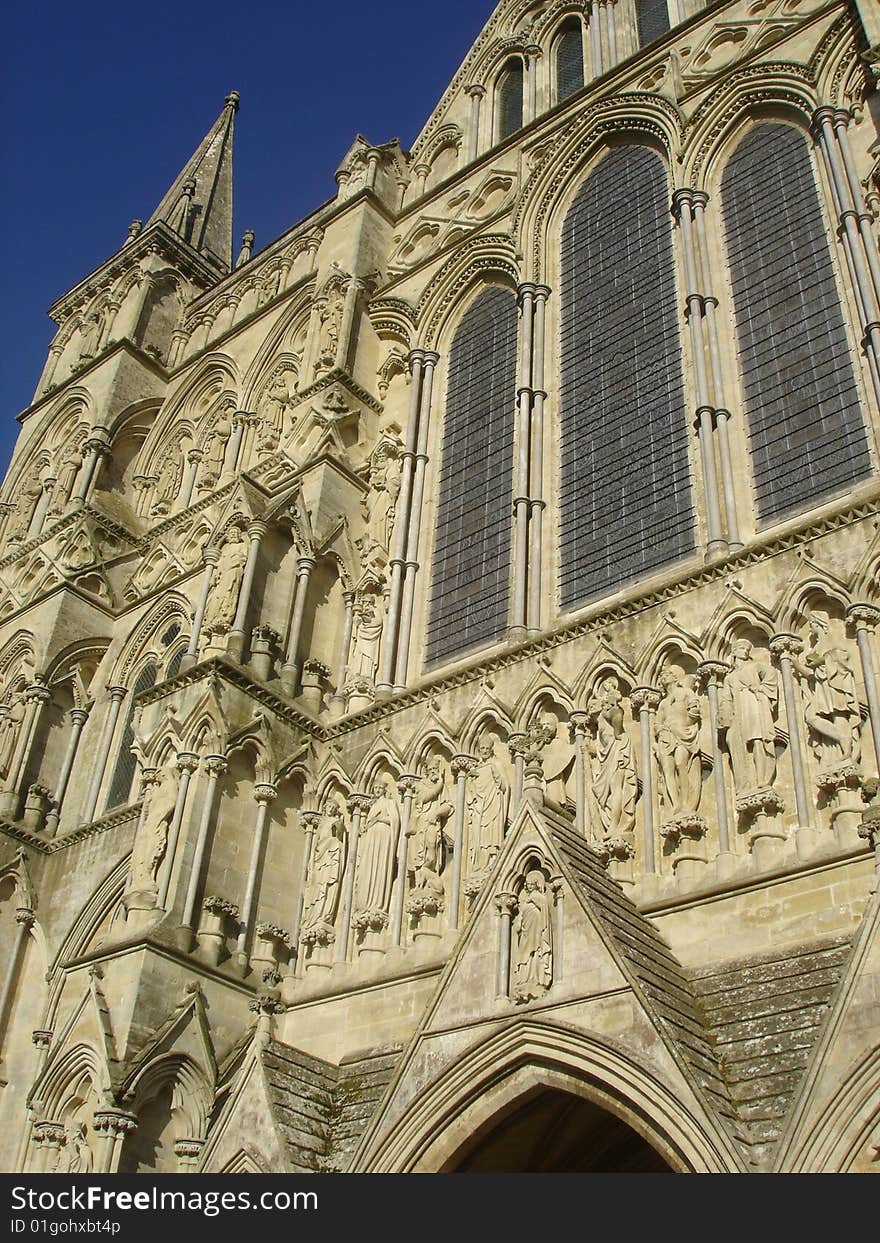 Detail of the famous Salisbury Cathedral, Wiltshire, England, UK. Detail of the famous Salisbury Cathedral, Wiltshire, England, UK