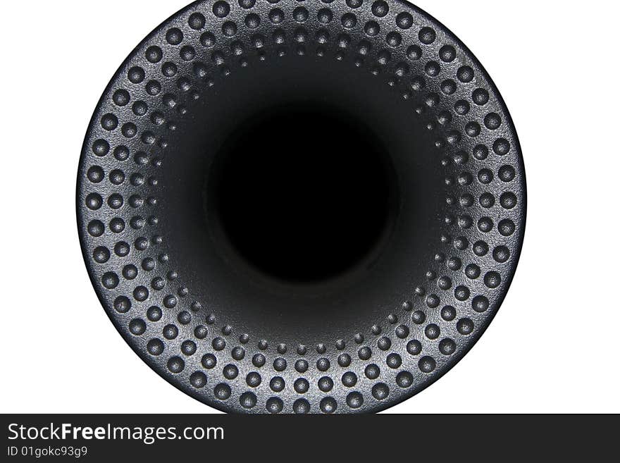 The circular speaker with deep black hole
