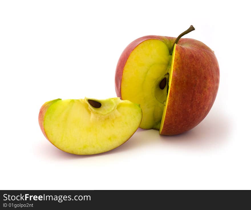 Red apple isolated on white background