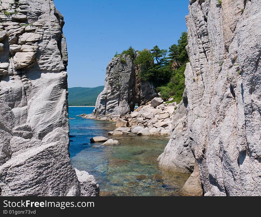 A landscape on rocky seacoast 4