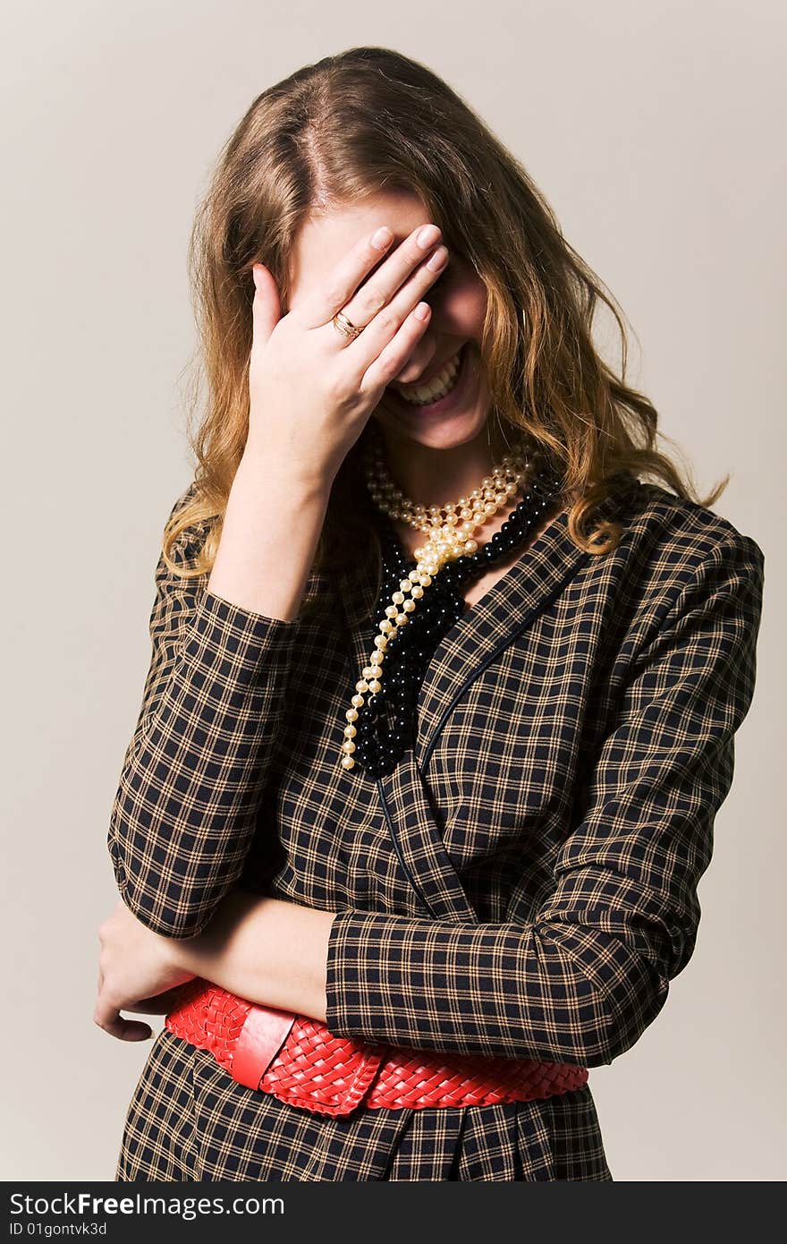 Glamour laughing woman. Studio shot