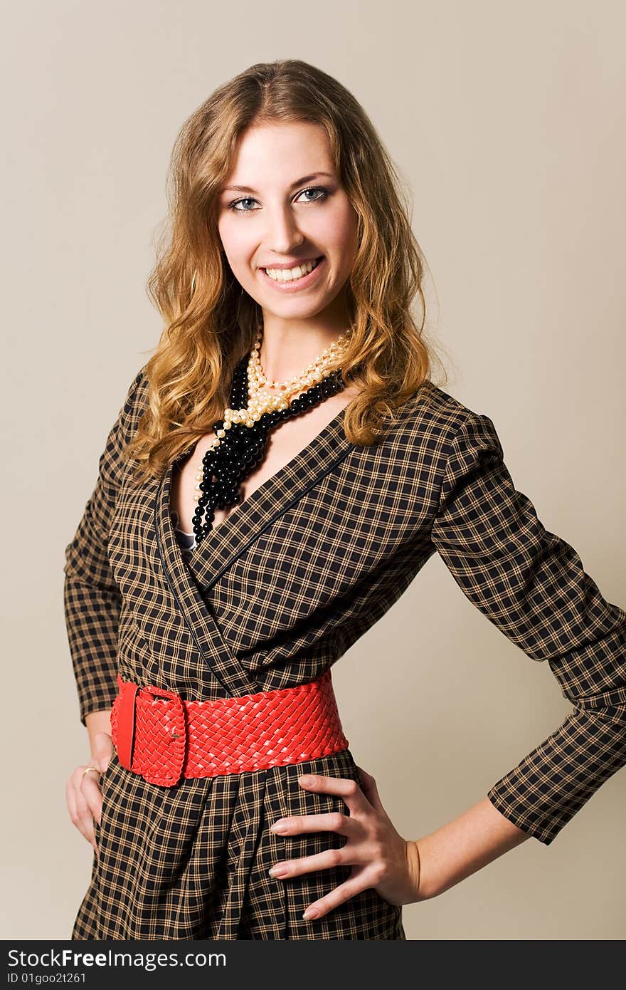 Glamour smiling woman. Studio shot