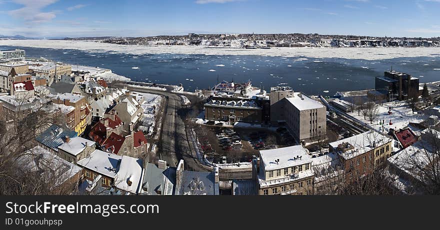 Panoramic view of Quebec City in Canada