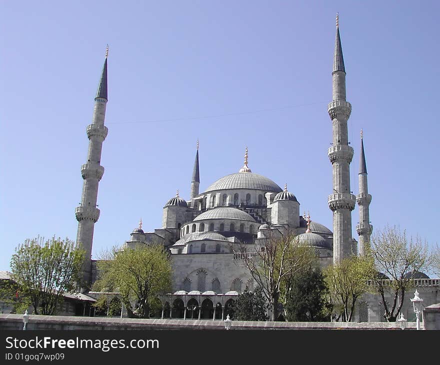 Domes and minarets of mosque in Istanbul