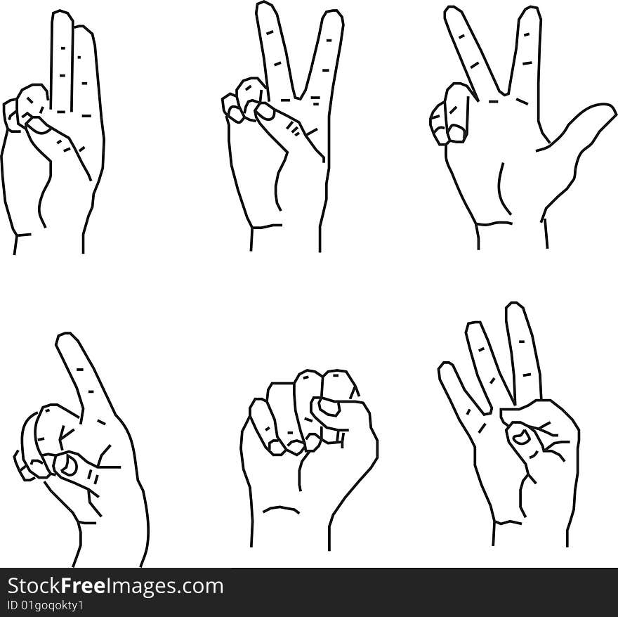 Illustration of Hand gestures for your design