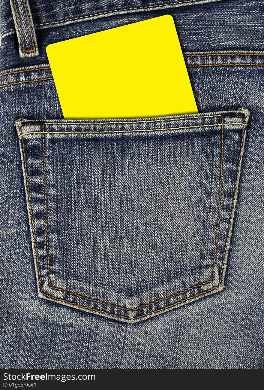 Jean back pocket and empty card