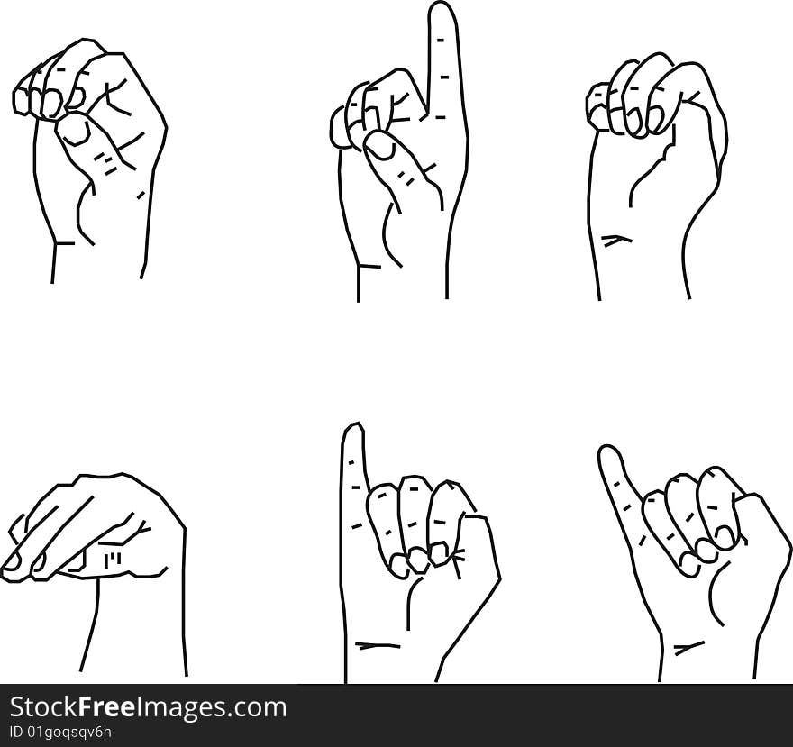 Illustration of Hand gestures for your design