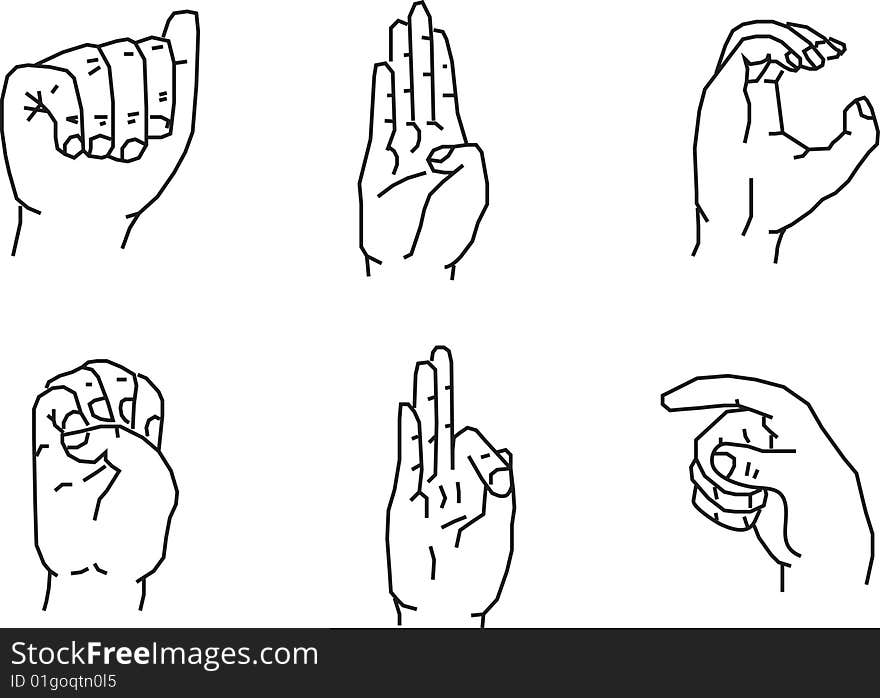 Illustration of Hand gestures for your design