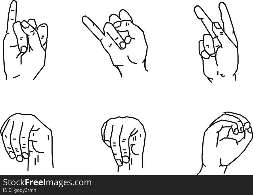 Illustration of Hand gestures for your design